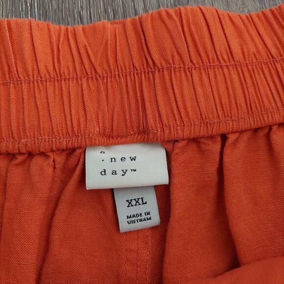 A New Day Women's Linen Blend Orange Shorts XXL - Picture 3 of 8